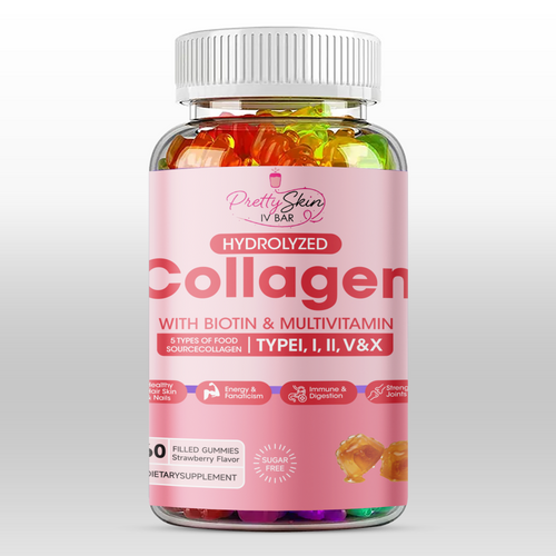 Prettyskin Glow Collagen Gummies – Skin, Hair & Nails Support (60 Gummies)