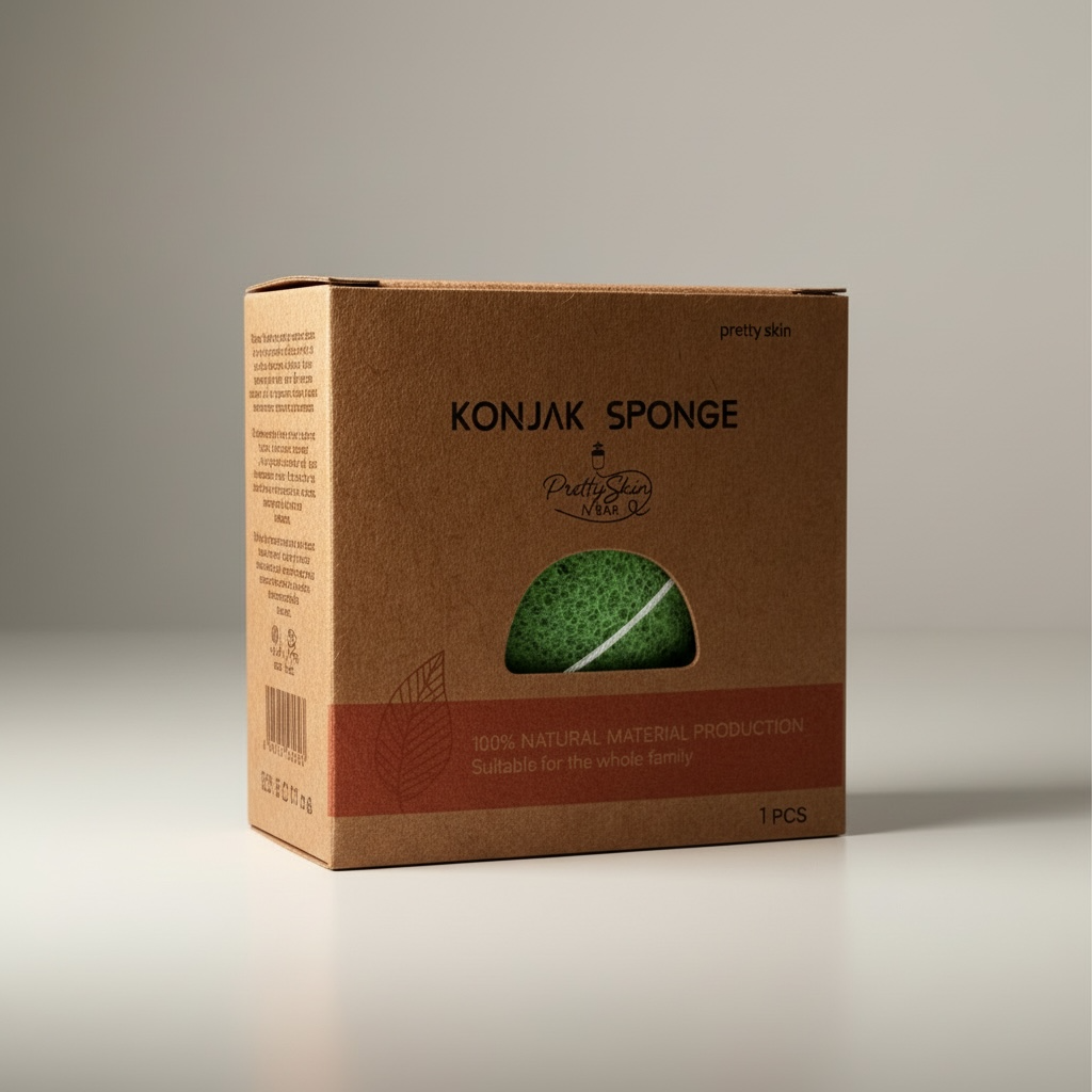 Prettyskin Natural Konjac Facial Sponge – Deep Cleansing & Gentle Exfoliation
